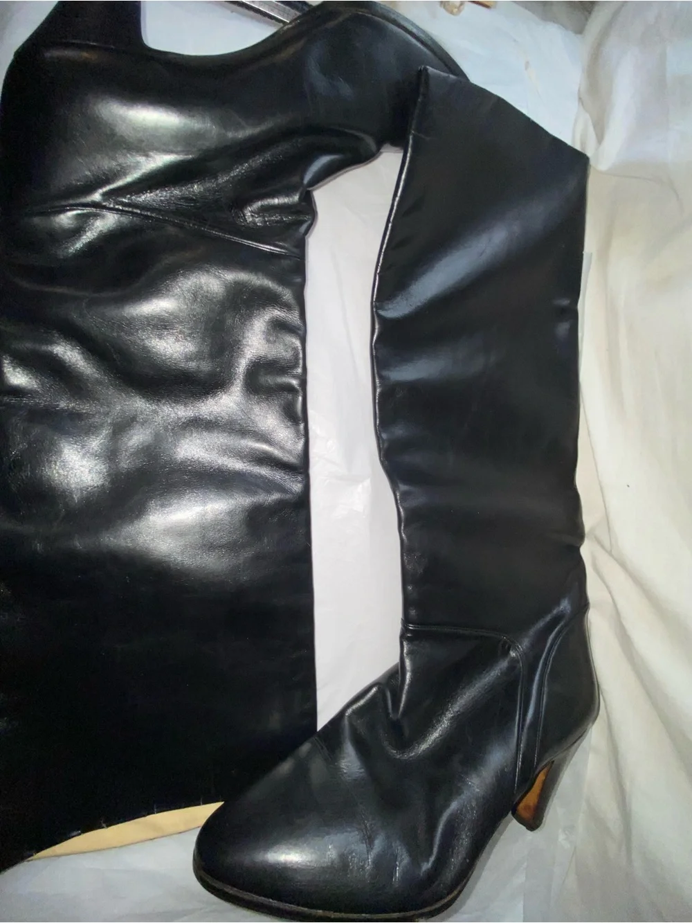 Maxime Black Over-the-Knee Leather Boots 37.5